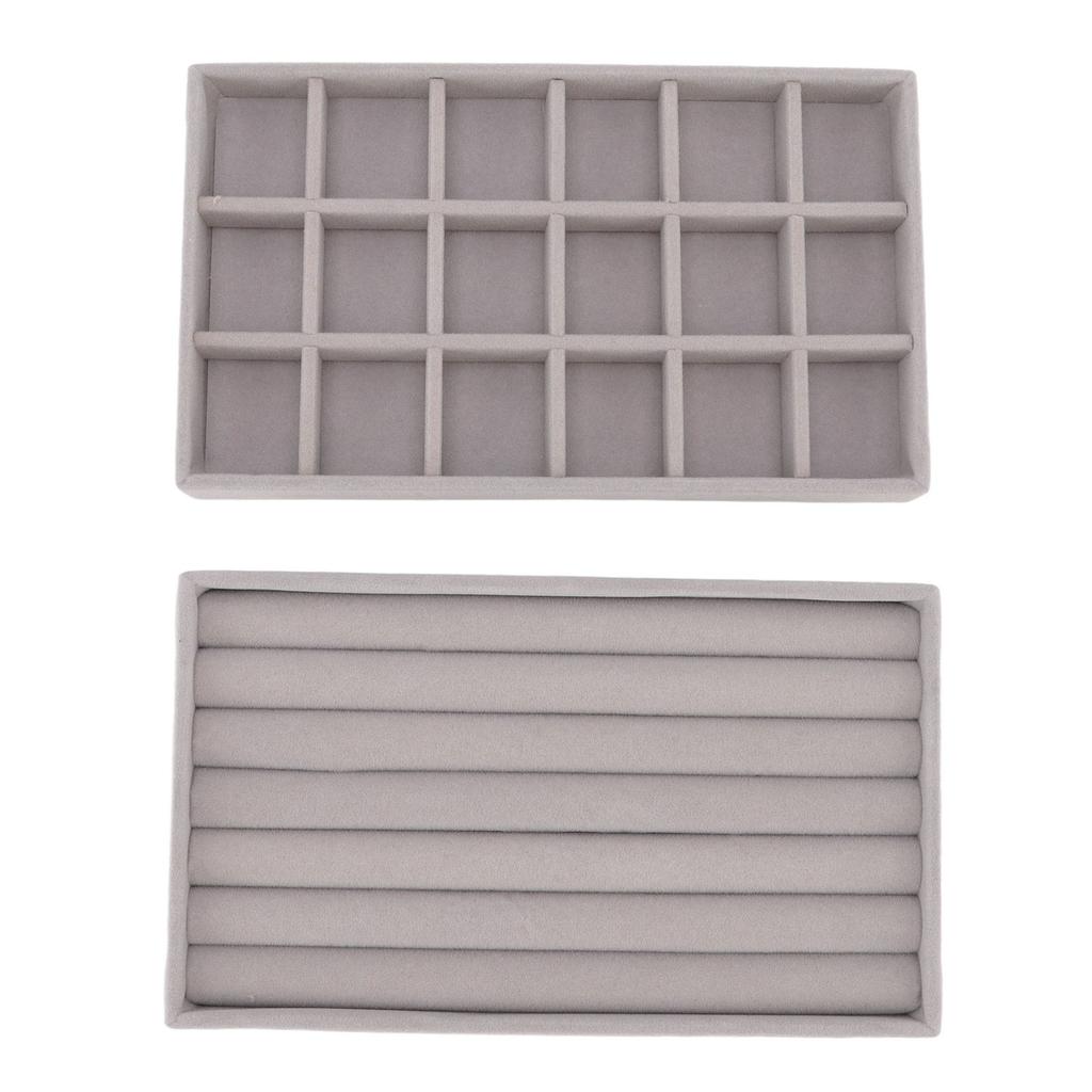 Schmuckaufbewahrungsbox Verschiedene Fächer Platzsparend Beflocktes Tuch Schmuckauswahl Ausstellungs-Aufbewahrungsbox für Mädchen