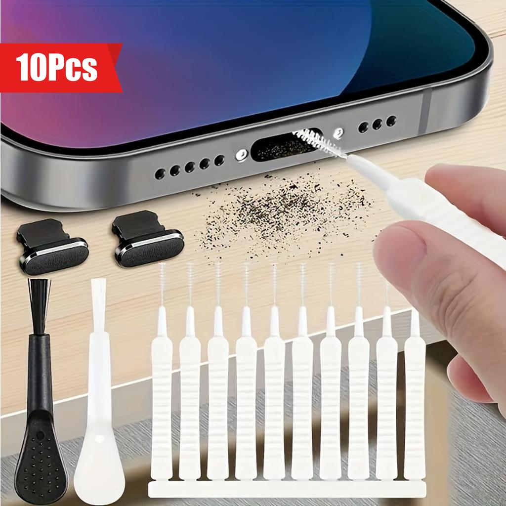Kit de 10 bouchons anti-poussière avec brosse de nettoyage pour ordinateurs, ordinateurs portables, claviers et appareils électroniques - Prévient la poussière et les débris