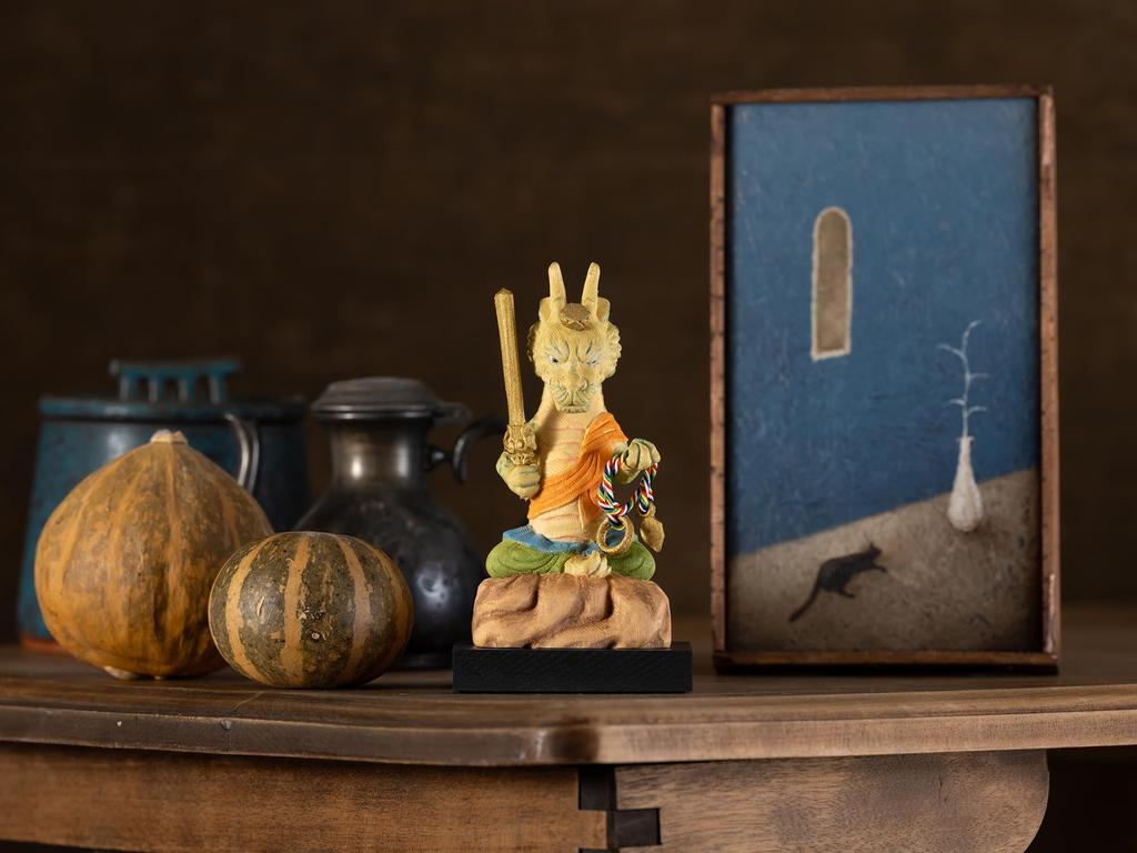Fudoson Cat Dragon Fudoson Hinoki Guardian deity of those born in the Year of the Wood Buddhist Lucky Ornament Tatsufudouson "Mitsukami Prayer"