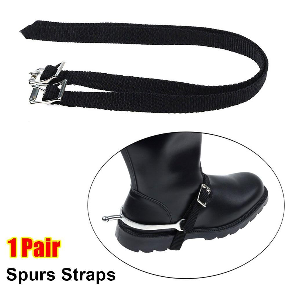 1Pair with Alloy Buckle Spurs Straps  for Horse Riding Outdoor Sports