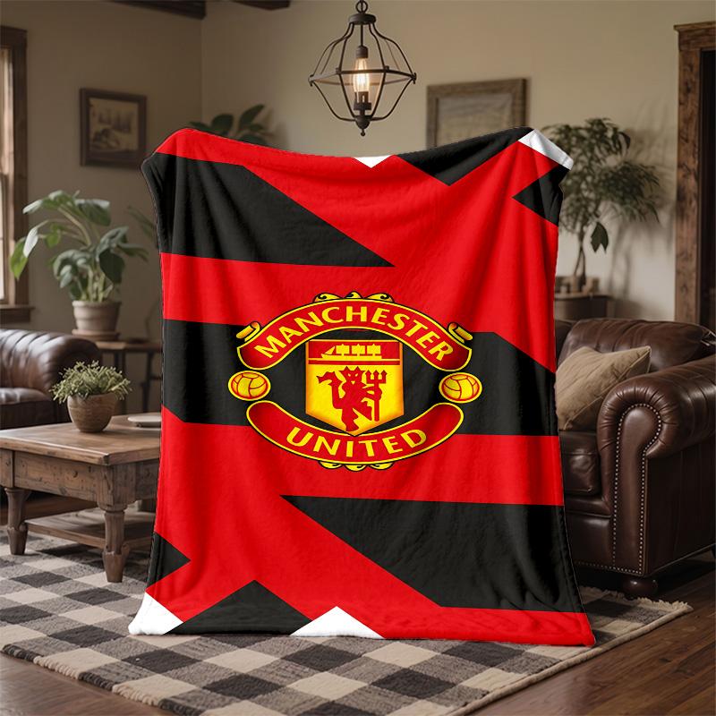 Manchester United Print Flannel Blanket Soft Warm Sofa Bed Throw Blanket For Home Office Bedroom