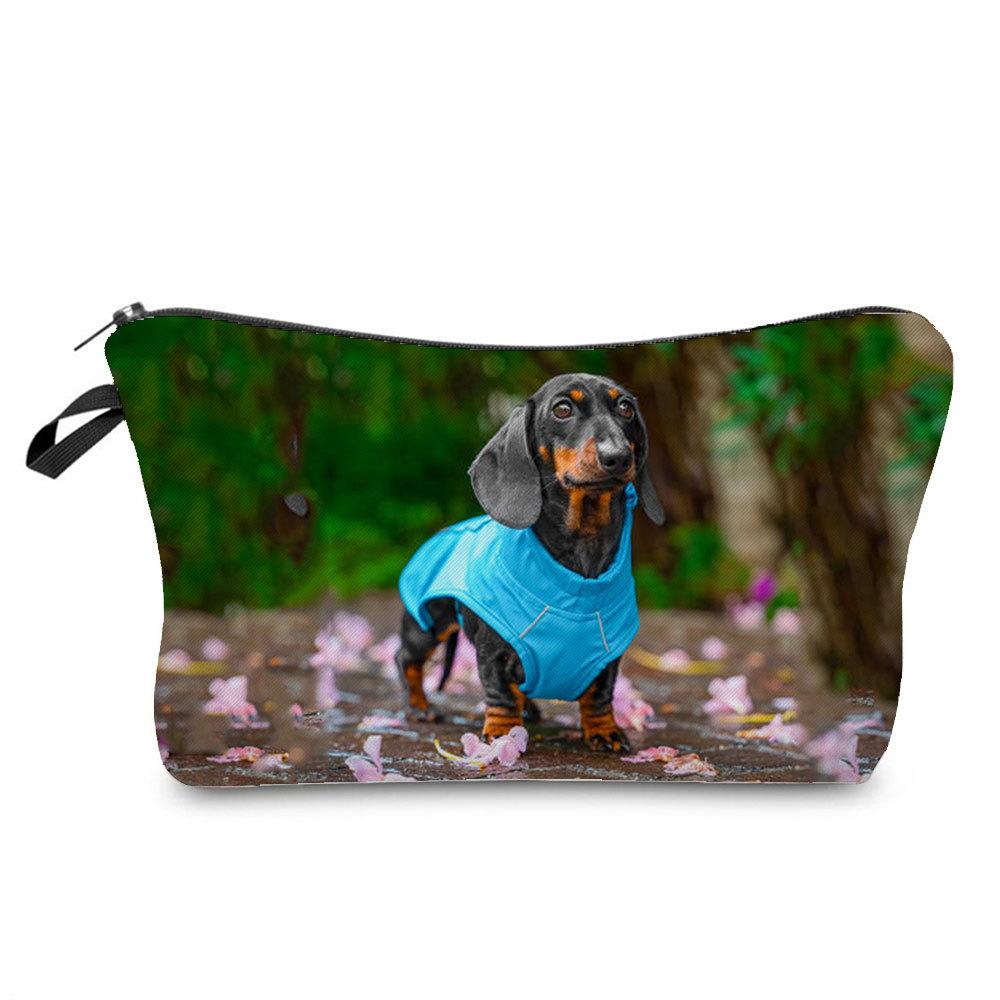 Women Dog Print Cosmetic Bag Toiletries Organize Travel Storage Case 6357 CLE