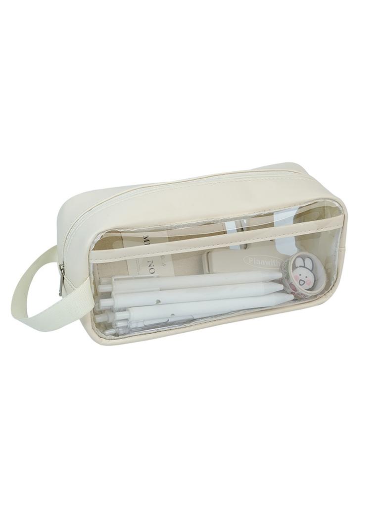 PVC Waterproof Pencil Case, Large Capacity Pen Case Organizer Zipper, Pencil Pouch Office Supplies, School Supplies Pencil Case