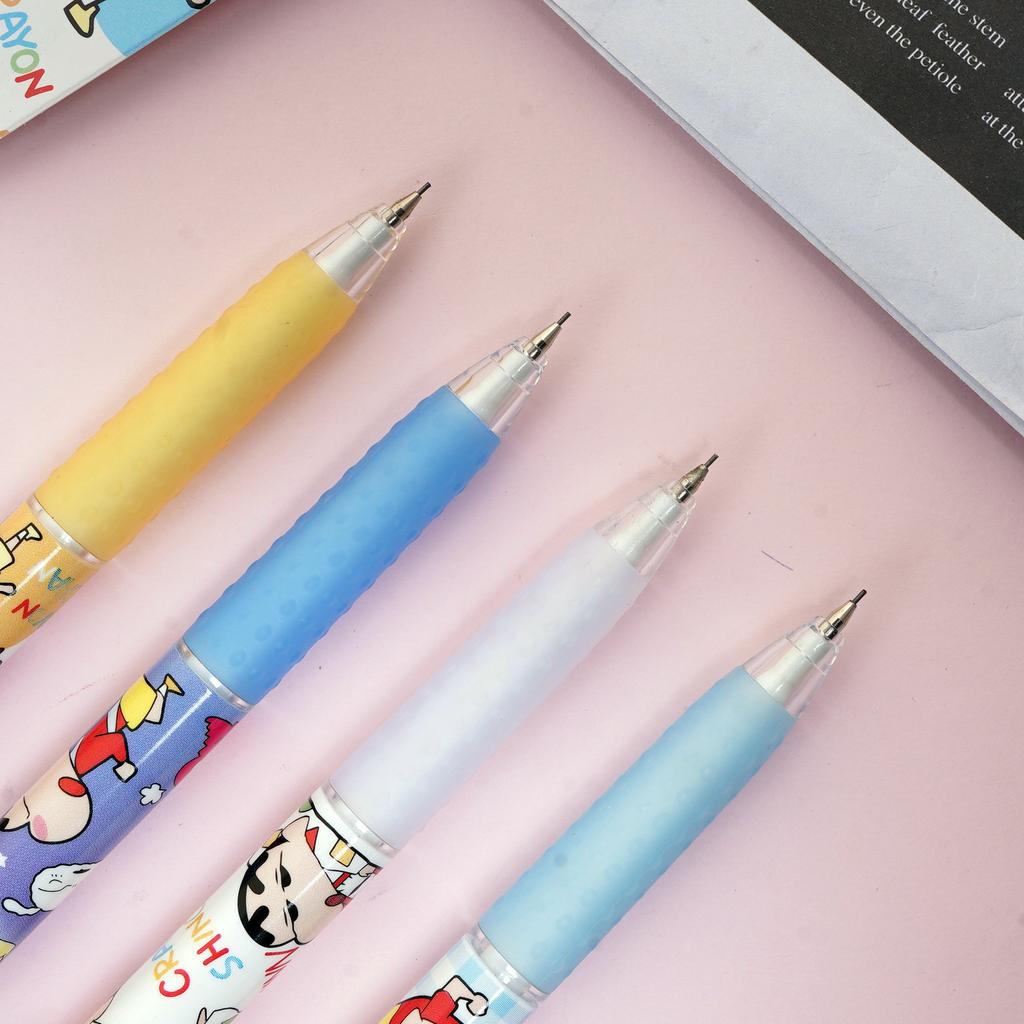 Crayon Shin-chan Mechanical Pencil Set 0.5mm Cute Cartoon Press Pencil No Sharpening Student School Stationery Gift Supplies