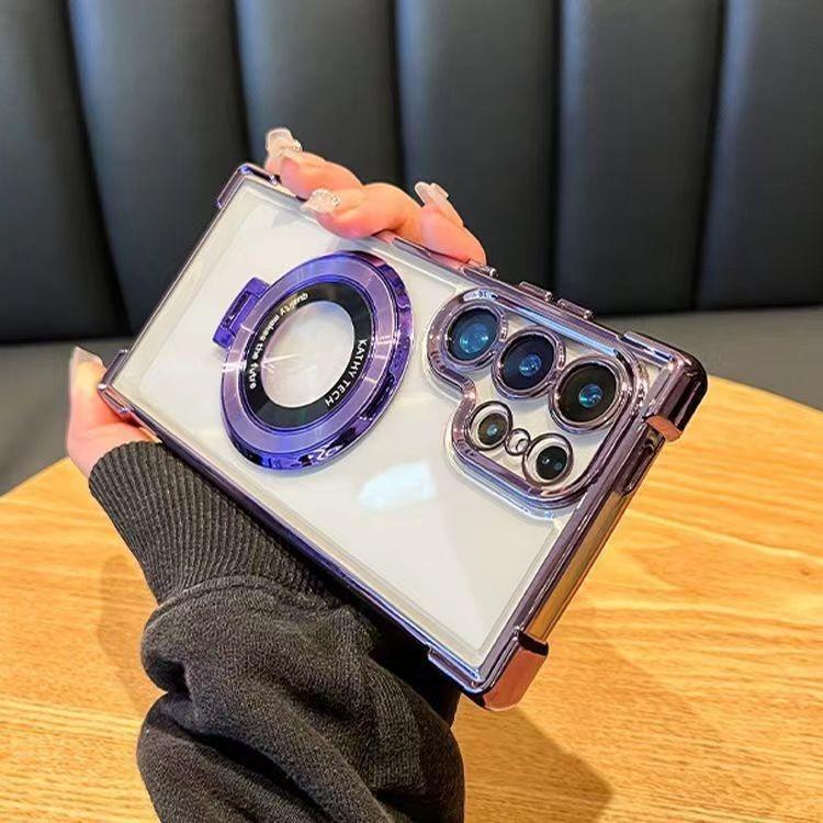 Samsung A Mobile Phone Case G Electroplated Magnetic Suction Bracket A Four-corner Airbag A Transparent A Set of Advanced Sense