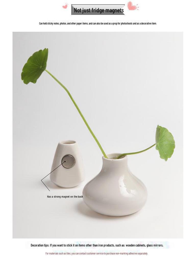 Ceramic Vase 3D Refrigerator Magnet - Creative Magnetic Sticker for Decor