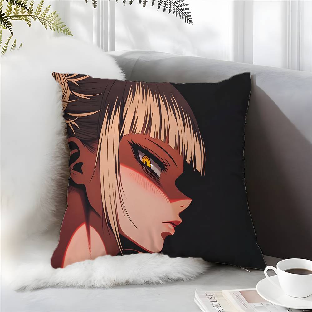M-My Hero Academia-MT Himiko Toga Kissenbezug Komfort Sofa Bett Seidig Elegant Versteckter Reißverschluss Kissenkissenbezug