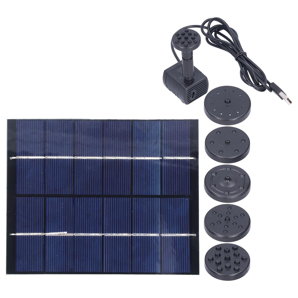 2W Solar Fountain with Panel Water Pump Solar Panel Kit for Outdoor Landscape Pond Decor
