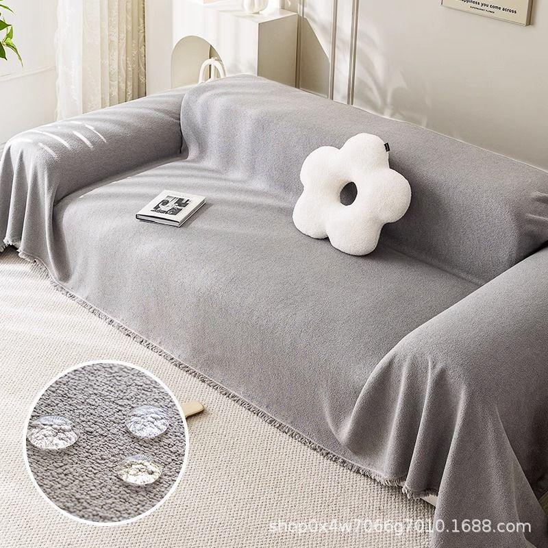 

Новый чехол на диван из тедди-бархата, нескользящее диванное полотенце, легкая роскошь, высокий класс, защита от царапин кошек, всеохватывающий универсальный чехол 180*130cm