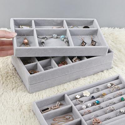 Portable Jewelry Ring Jewelry Display Organizer Box Tray Holder Earring Jewelry