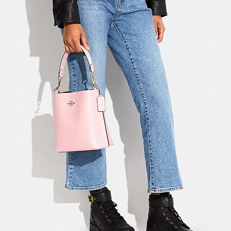 COACH Mollie Buckle Closure Cow Leather Bucket Bag , Crossbody Handbag 21 Women's Pink (Unisex) Handbags CF433 IMV7Z