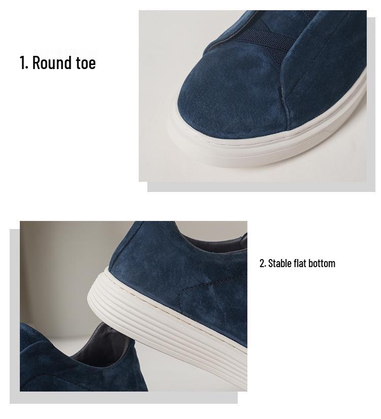 European Station Men's Size 47 Cowhide Loafers - Trendy Cross-Border Casual Shoes