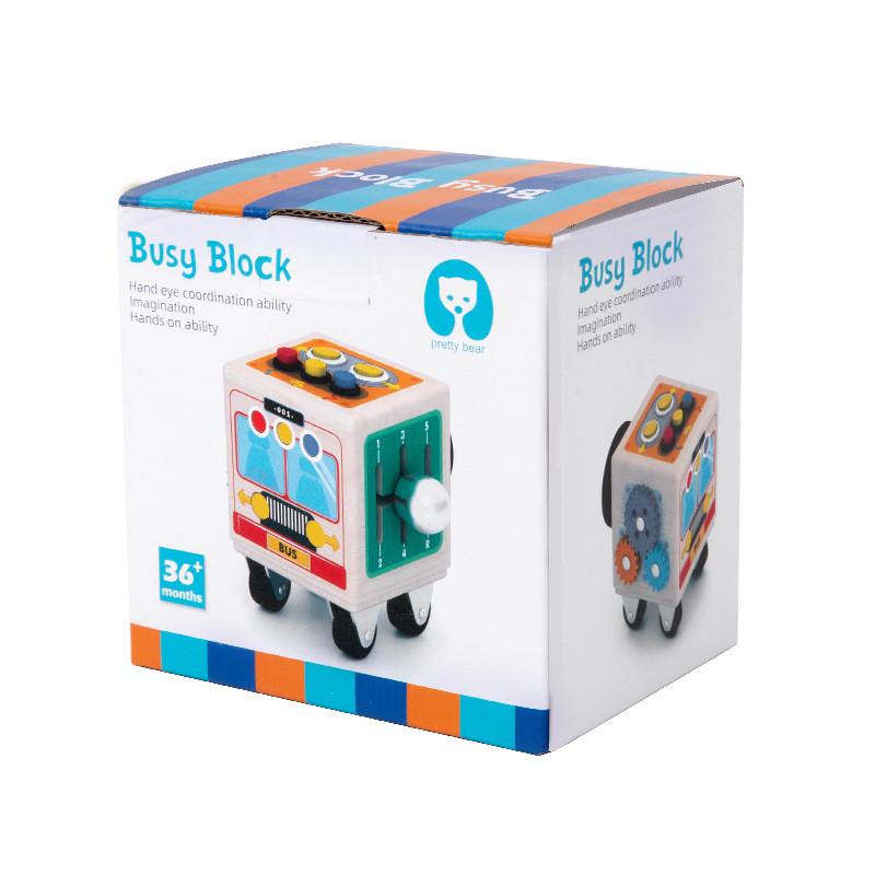 

Дизайн Автобус Деревянный Руль Цветные Кнопки Детские Игрушки-Пазлы Со Светом