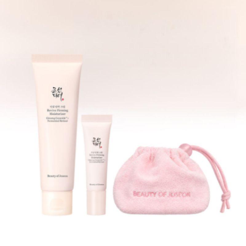 Beauty of Joseon Ginseng Revive Straffende Creme Set 60ml Koreanische Anti-Aging Feuchtigkeitscreme mit 10ml Mini-Creme und Beutel white