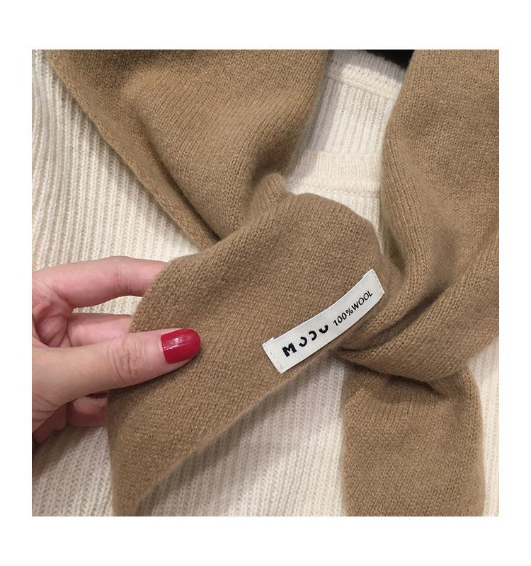 Premium Australian Wool and Cashmere Solid Color Women's Triangle Shawl-Scarf