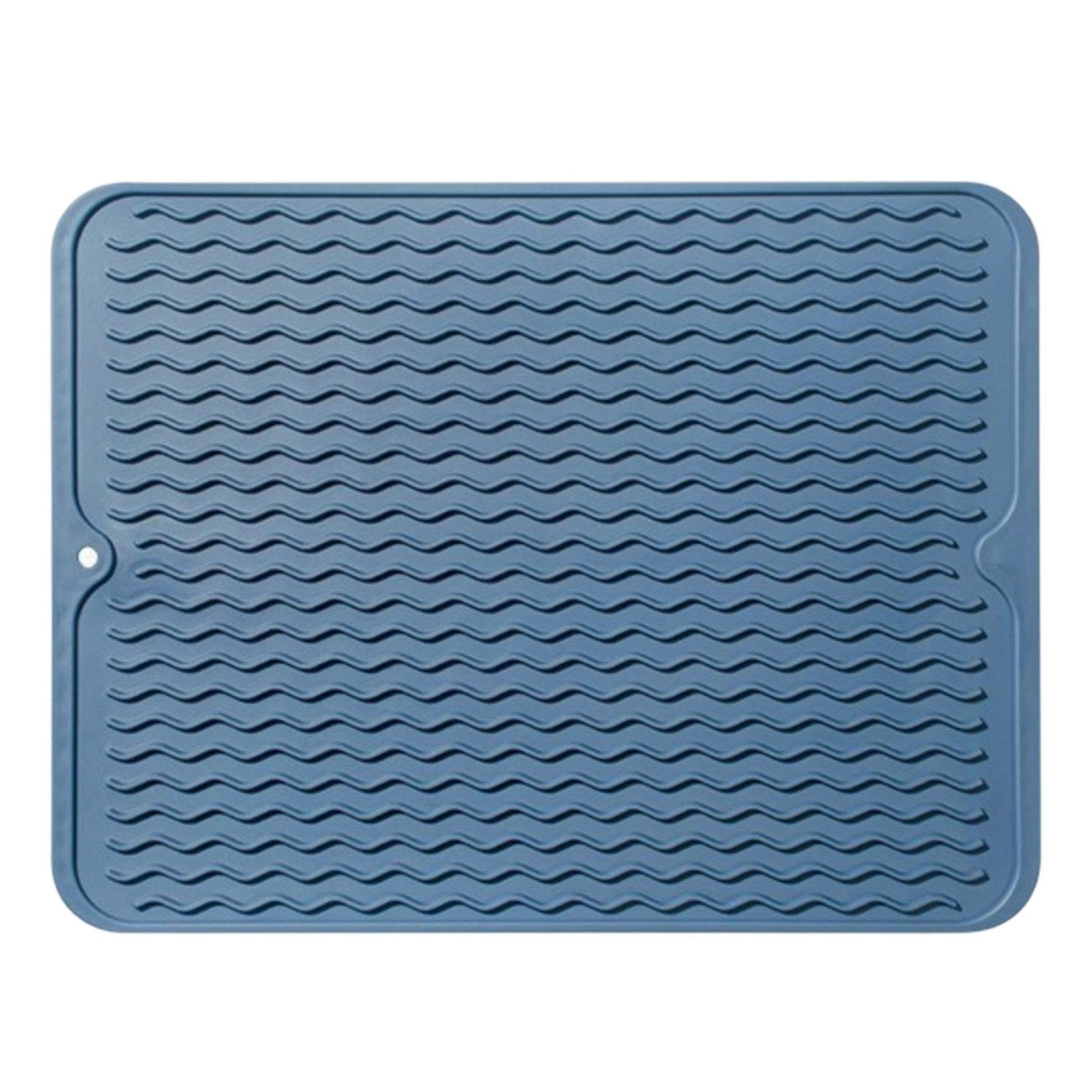 Silicone Drainage Mat with Sloped Channel Design for Dish Drying Flexible Non-Slip Kitchen Sink Draining Pad One Size