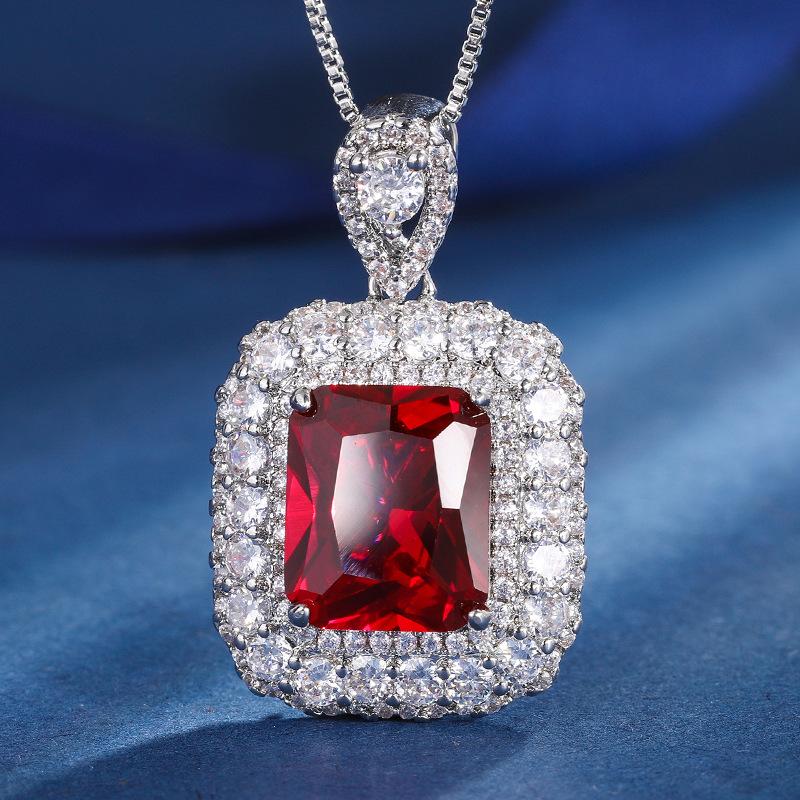 Jewelry Copper Bottom Gold-Plated Simulation Color Treasure Simple Wind Light Luxury Set Female Main Stone 12 * 10-8 * 8