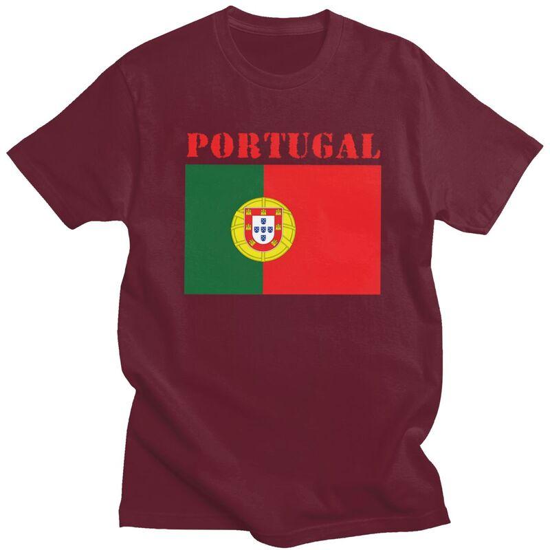 Custom Portugal Flag T Shirts Men Pure Cotton Tee Tops Tshirts Casual Tshirt