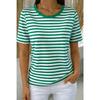 Fashion Women Striped Pattern Print T Shirt Funny Casual O-neck Short Sleeves T-shirt Summer Female Tee Shirt