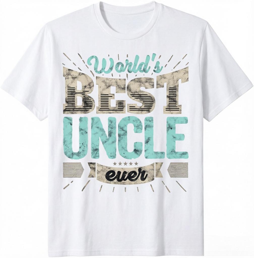 Worlds Best Uncle Ever Vintage Distressed Retro Graphic T Shirt Best Uncle Gift Unisex Casual Cotton Short Sleeve Tee