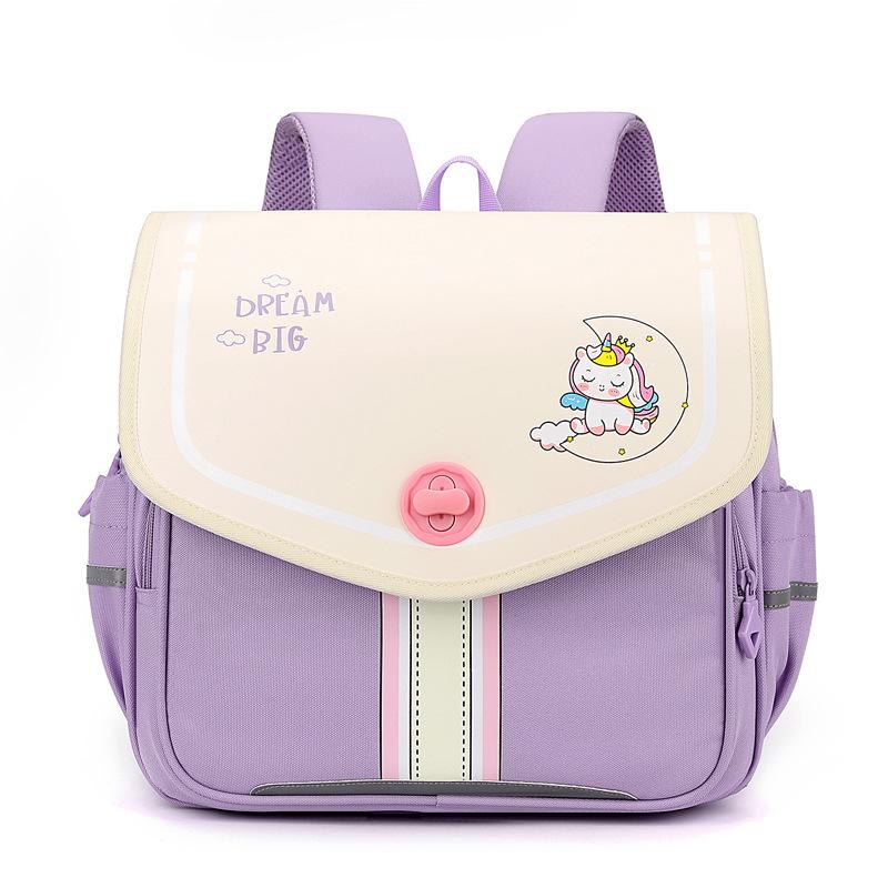

Школьный рюкзак Детский рюкзак Маленький класс Средний класс Старший класс Рюкзак Милая девочка Мультяшный динозаврик котенок фиолетовый