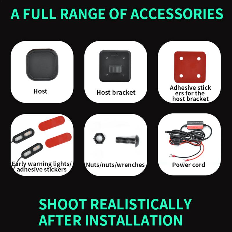 Motorcycle Blind Spot Monitoring System Waterproof Blind Spot Detection Wide Angle Multi-Directional Monitoring Device