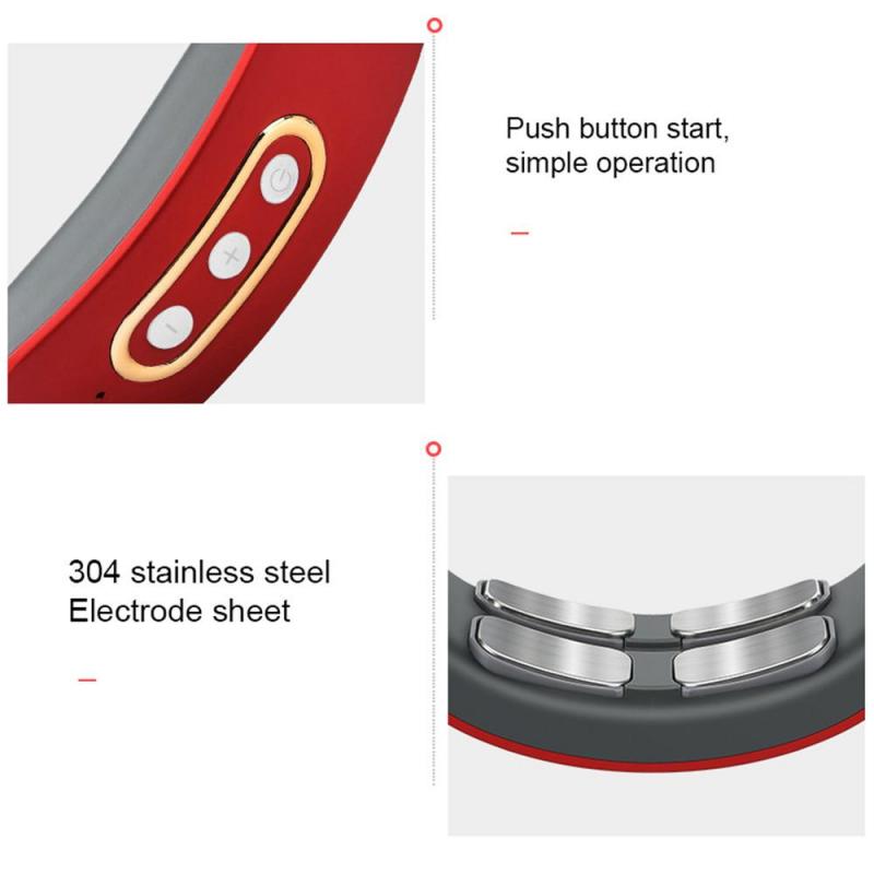 EMS Electric Neck Massager 6 Modes 9 Gears Neck Shoulder Massage Wireless Cervical Spine Massager Heating Physiotherapy