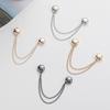 2Pcs Multi-Function Magnetic Clothing Clip With Chain Metal Buttons Clip Clothes Scarf Trouser Legs Cuff Fixing Magnet Pin