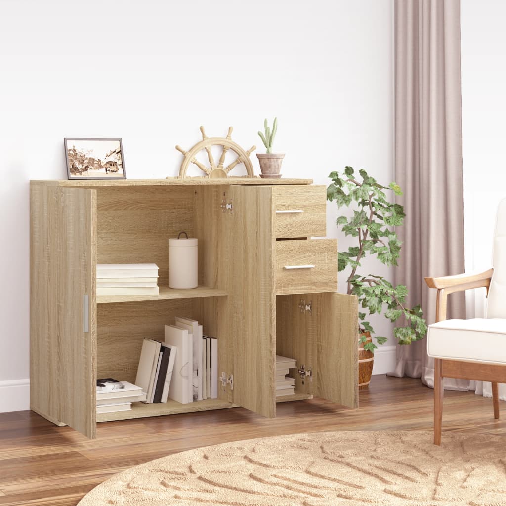 Vidaxl Szafka, Dąb Sonoma, 91X29,5X75 Cm, Materiał Drewnopochodny