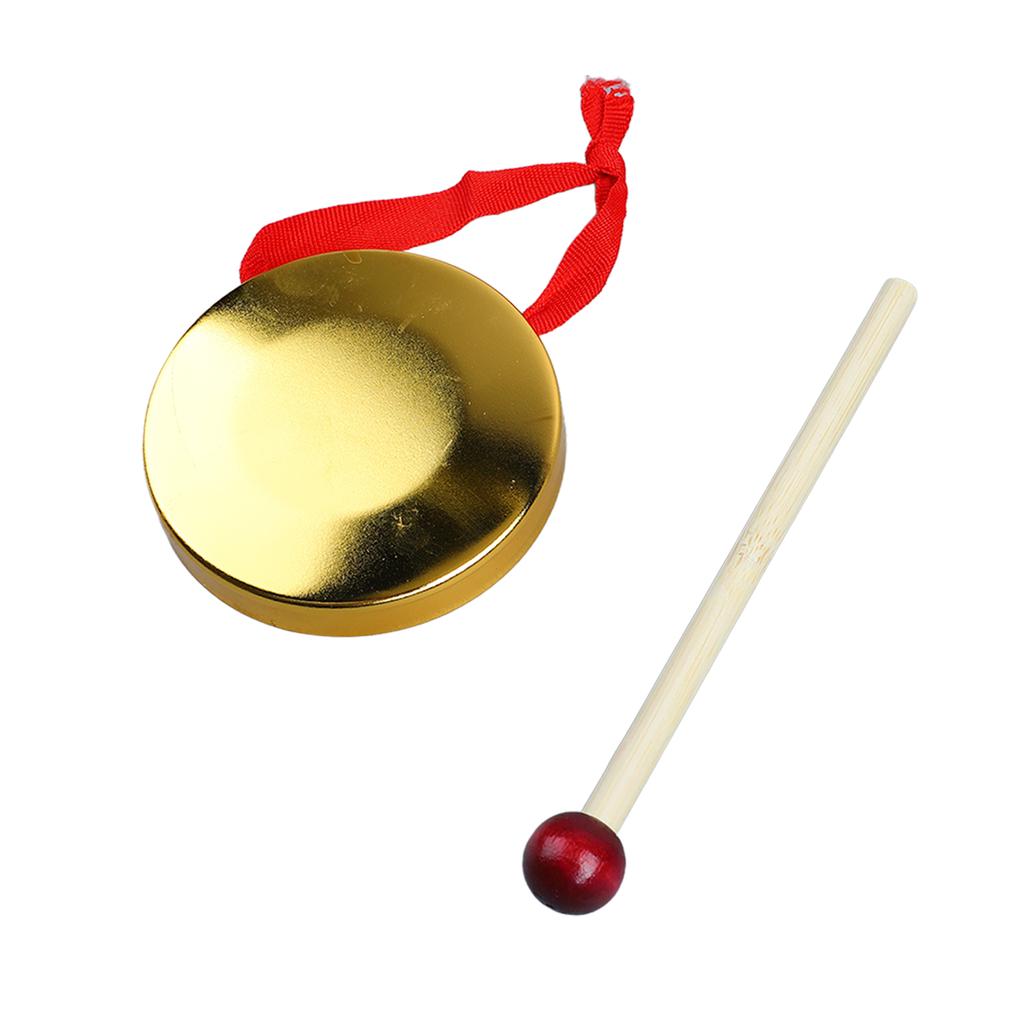 Hand Gong Mini Portable Musical Instrument Outdoor Toy with Mallet for Traditional Chinese