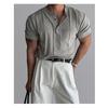 American Retro Heavyweight Short Sleeve T-Shirt Men's Polo Shirt Mature and Stable Muscle-Showing Fitness Sports Casual Top
