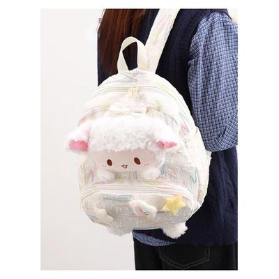Cute Lamb Pain Bag Backpack for Women 2025 New Lightweight Shopping Sweet Girl Schoolbag Going Out for Travel Children's Backpack