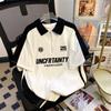 Women's Retro Polo Short-Sleeve T-Shirt - Summer Loose Fit, Contrast Lapel