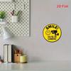 1pc Smiling Face Metal Sign, 2D Flat Printed Wall Decor, 7.87x7.87in Easy Hang Plaque for Bedroom Kitchen Dining