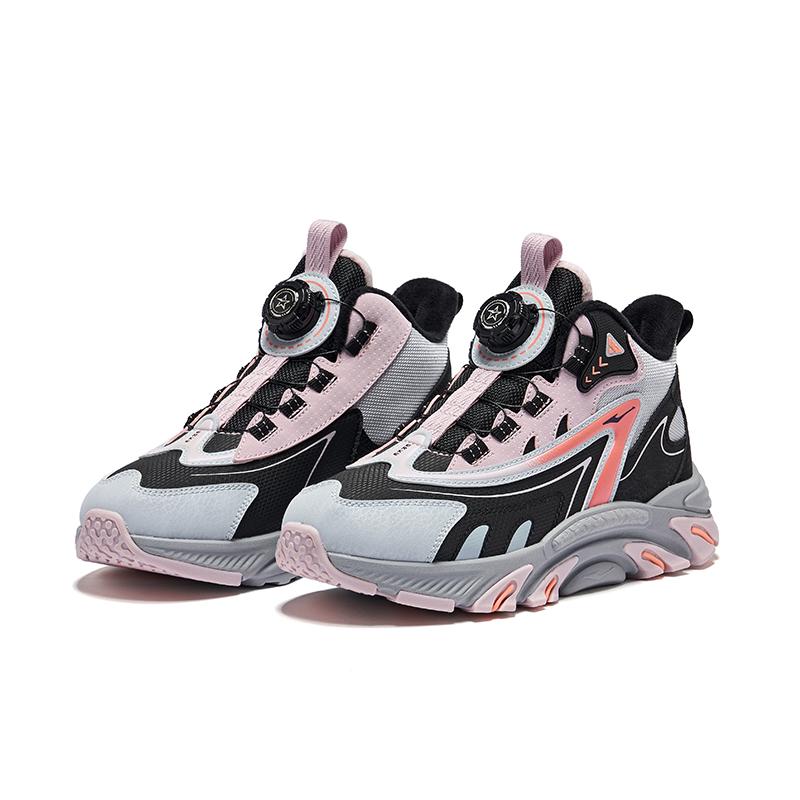 Hongxing Erke Comfortable Warm Mid-Top Casual Shoes Kids sneakers Gray Black 65124421010-007