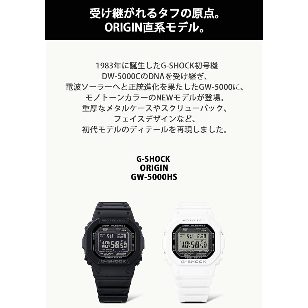 Casio G-Shock GW-5000HS-7JF Men's White Solar Radio Watch Biomass Plastic Construction