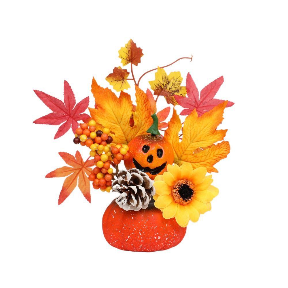Fake Plant Simulation  Pumpkin Flowers Simulation Flowers Halloween Pumpkin  Party Decor