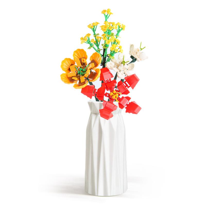 Children'S Assembly Science And Education Educational Building Block Toys Building Block Flower Bouquet Blind Box Diy Small Particle Building Flowers
