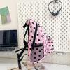 Color Polka Dot School Bag for Girls Large Capacity Backpack for Primary Middle High School Students Lightweight Casual Bookbags Nylon Backpack