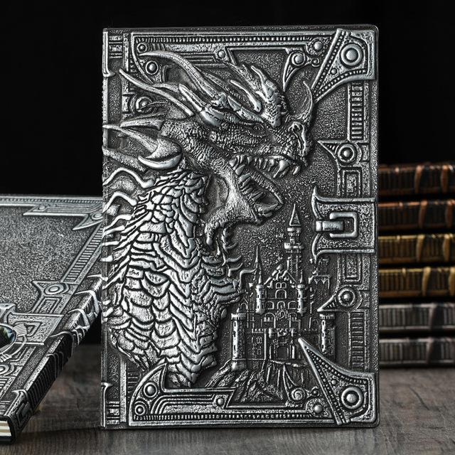 

1Pcs Creative Retro 3D Dragon A5 Notebook Journal Embossed Writing Notebook Handmade Leather Cover Diary Gift Office Supplies A5
