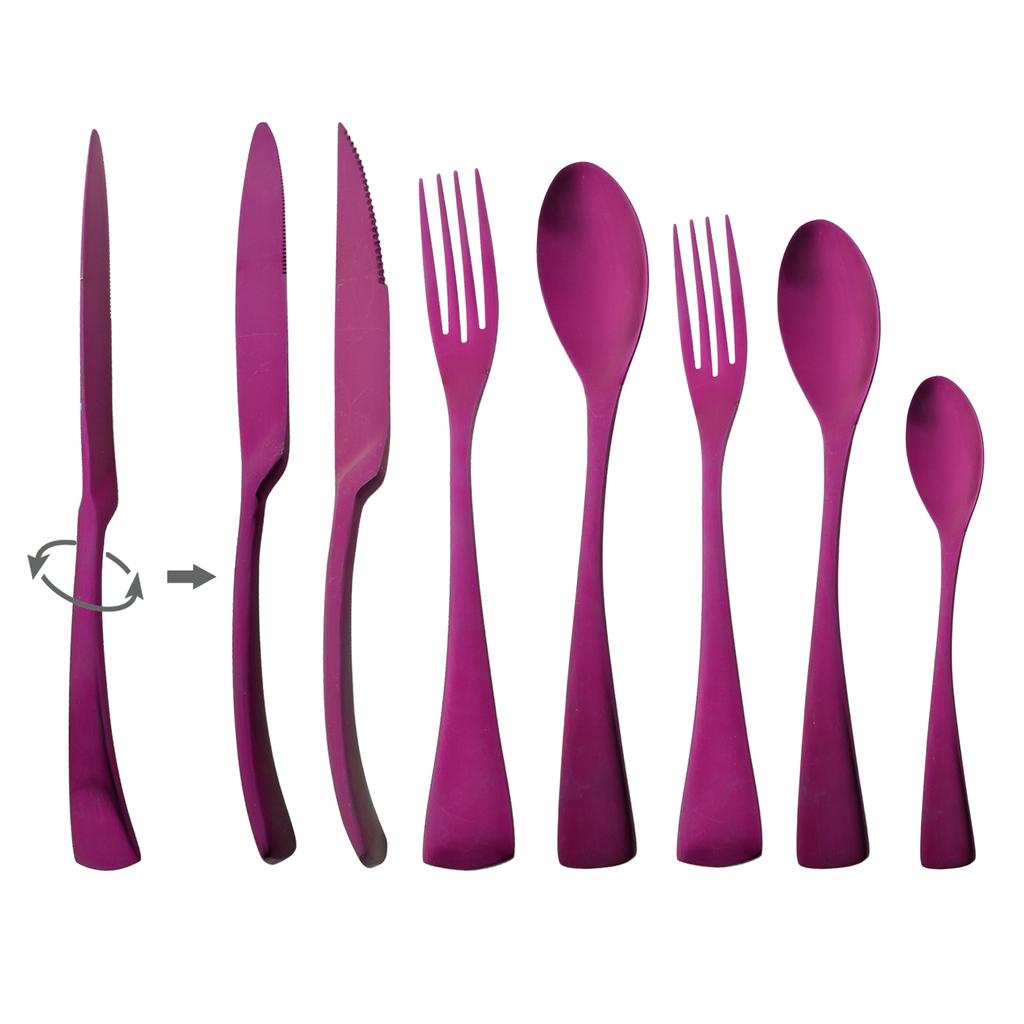 Set de tacâmuri din oțel inoxidabil 304, 7 bucăți, veselă neagră mat, set de tacâmuri, argintărie, cuțit de friptură, furculiță de desert, lingură, veselă