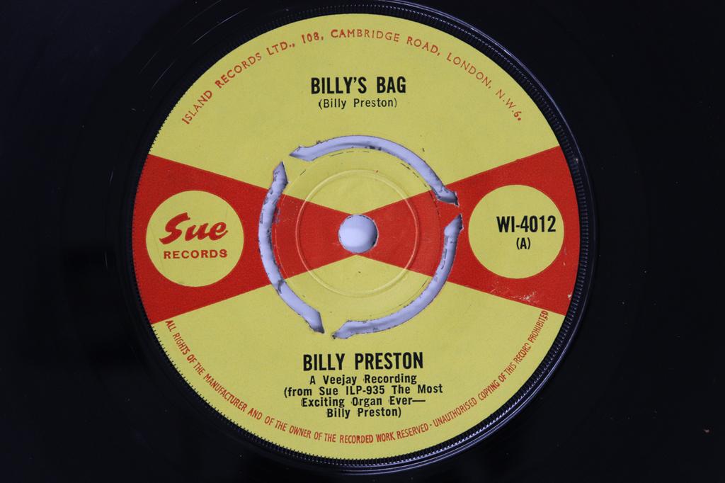7inch Record BILLY PRESTON - Billy's Bag / Don't Let The Sun Cat WI4012 Sue Records 1966 UK Soul/Funk Used
