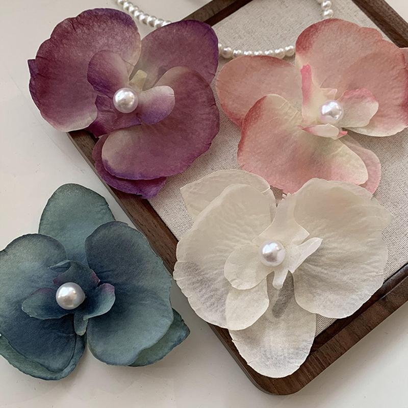 2024  Butterfly Orchid Flower Hair Clip Girl Hairpin Seaside Vacation Headwear Hair Accessories Side Clip Hair