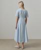 ARTID Linen Flare Short Sleeve Dress_Blue