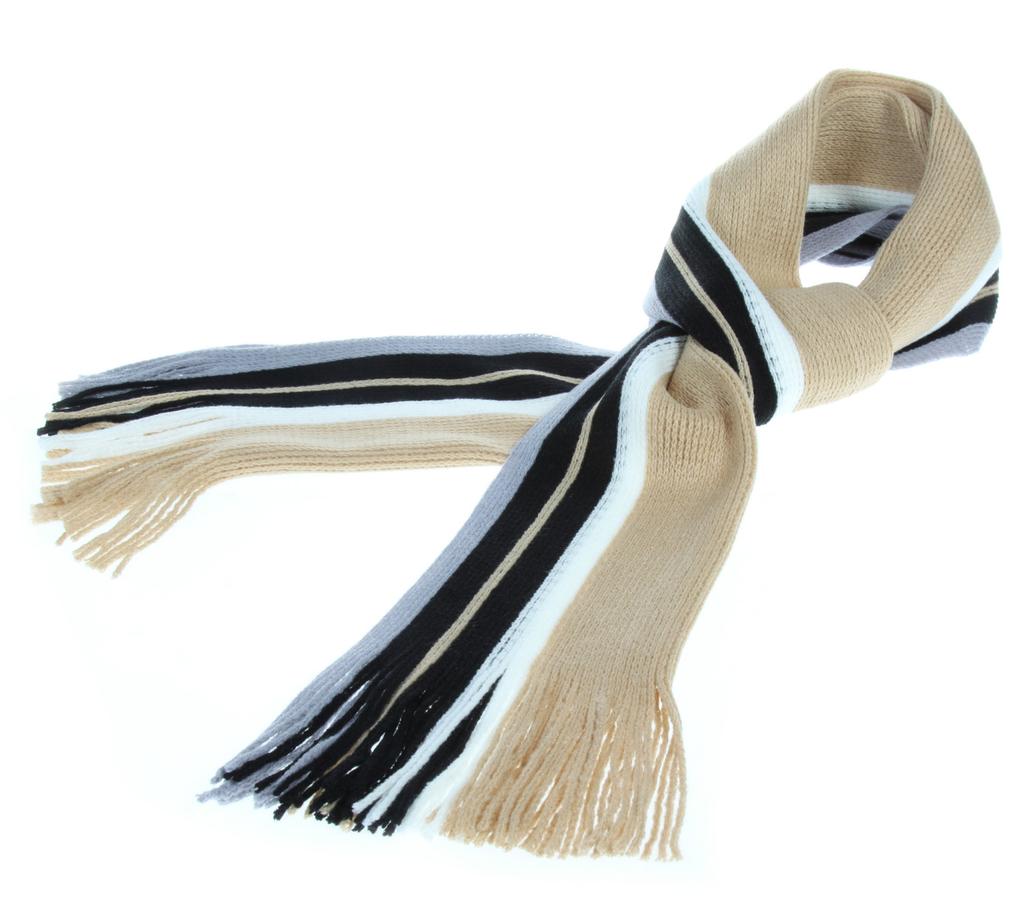 Men Striped Scarf Neck Wrap Winter Warm Fall Scarves Long Tassel Shawl Stole MA