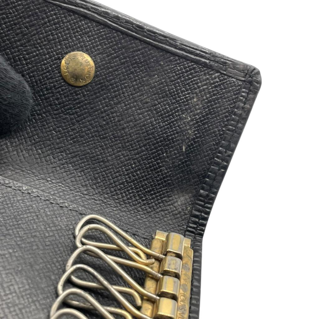 Used LOUIS VUITTONKey Holder  Black Leather Unisex