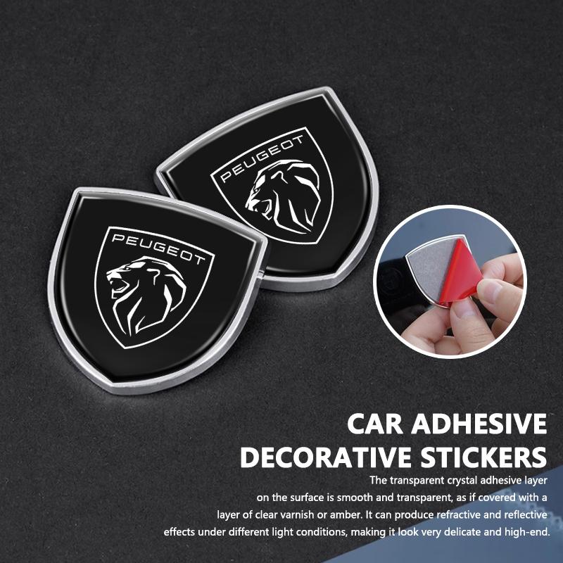 Metal Car Emblem Window Trunk Decorative Decals Auto Sticker Accessories For Peugeot 107 106 205 4008 301 607 407 508 2008 5008