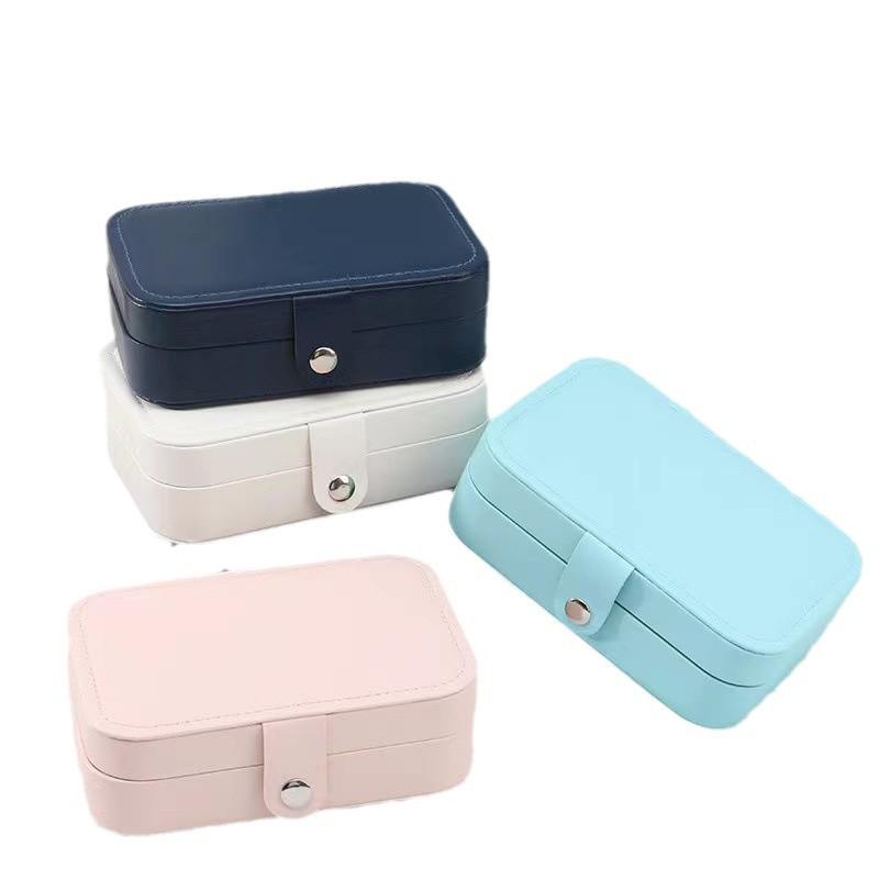 Exquisite Portable Jewelry Box: Compact Travel Storage for Earrings, Rings & Necklaces with Double-Layer Design