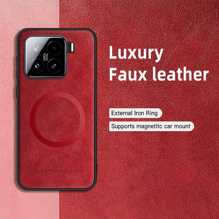 For Xiaomi 15 Deksel Magnetisk Støtsikkert Deksel For Xiaomi 15 12T Pro Funda For Xiaomi 14T Pro Vintage Klassiske Skinntelefonskall