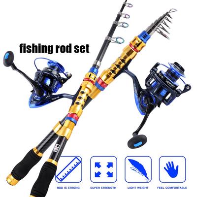 Fishing Rod Combos 1.8-3.3M Carbon Telescopic Fishing Rod and 13+1BB Spinning Fishing Reel Tackle